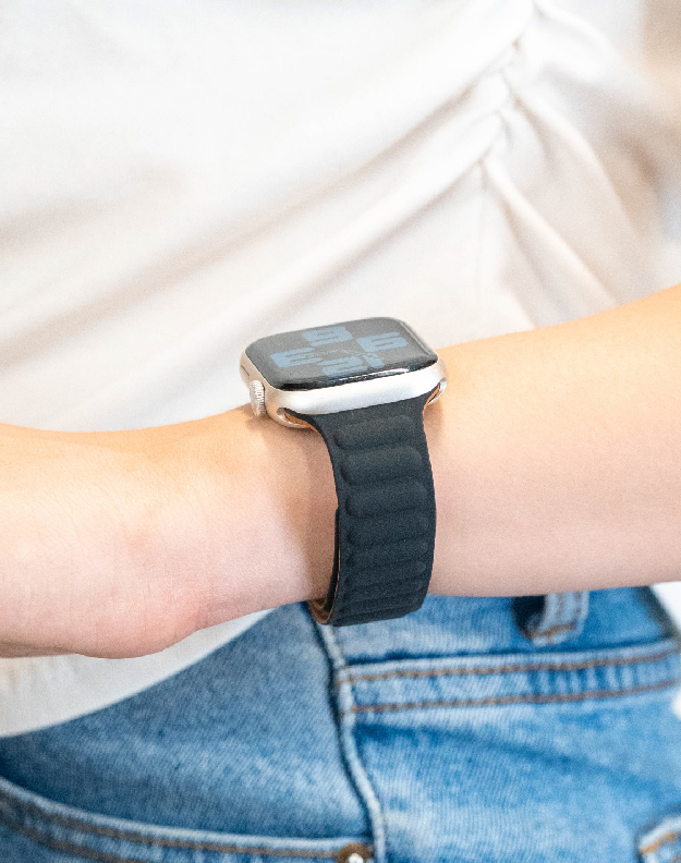 apple watch strap leather link black 40/41 mm